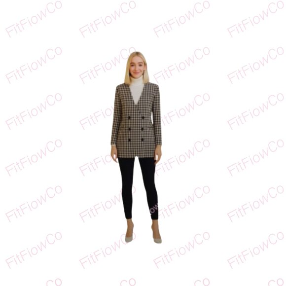 Vintage Karen Ellis Jackets & Blazers - 🖤 BF Vintage Karen Ellis Houndstooth Double-Breasted Blazer – Size 8 – Preowned